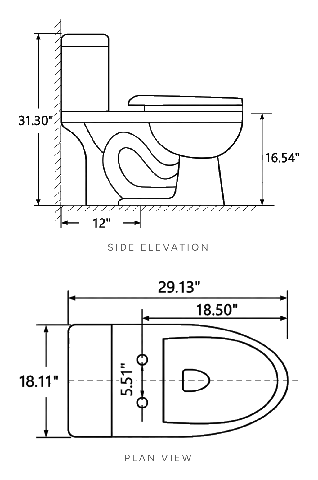 BR-2335 dimensioned line drawing