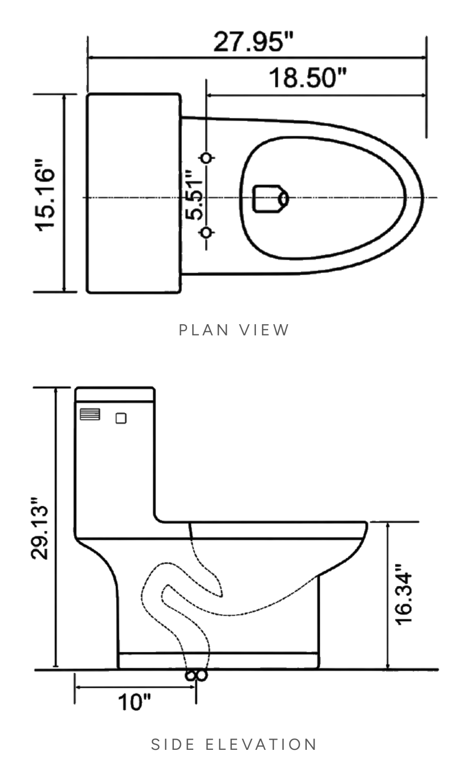 BR-2340 dimensioned line drawing