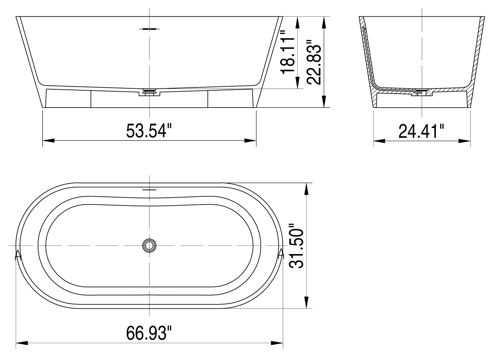 BR-F1700 dimensioned line drawing