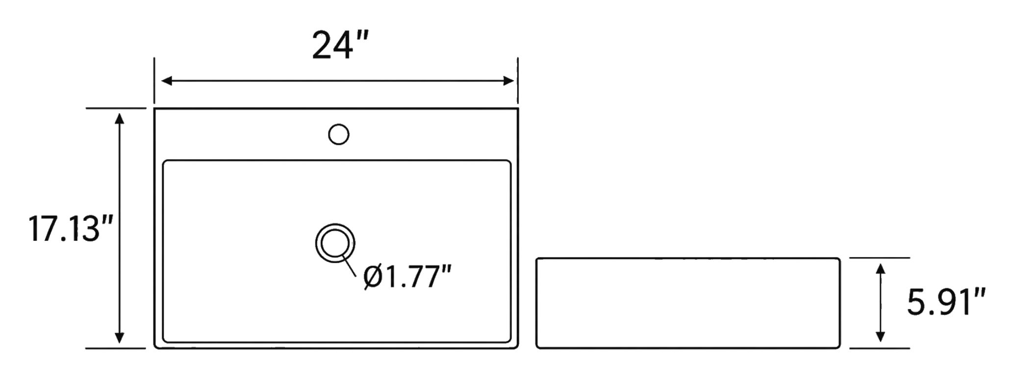 BR-S101 dimensioned line drawing